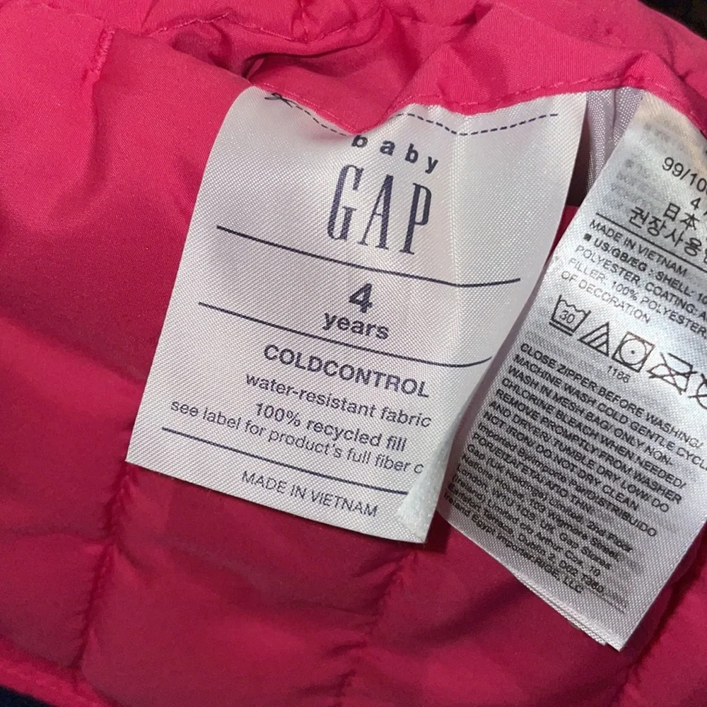 GAP reversible pink blue dots jacket 4 Toddler